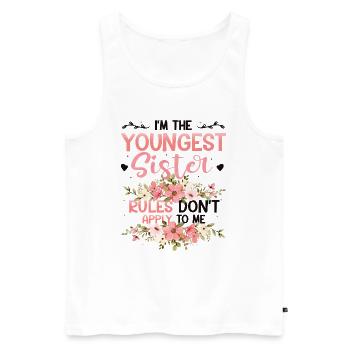 The rules for the youngest sister do not apply. - Men's Premium Organic Tank Top - white - Front - Michal (187cm)