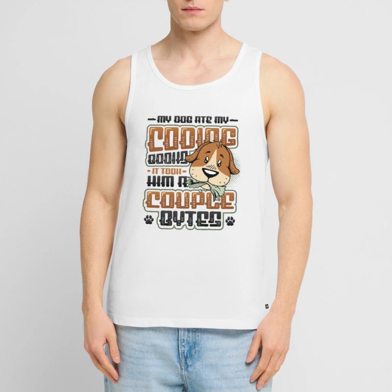 Dog Bytes Code Programmation de blagues informatiques Débardeur bio Premium Homme