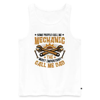 Mechaniker Das Wichtigste Call Me Dad - Männer Premium Bio Tank Top - Weiß - Vorne - AI Model Male 178 light (178cm)