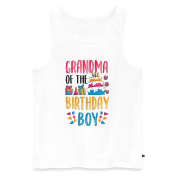 Grandma Of the Birthday Child - Men's Premium Organic Tank Top - white - Front - Michal (187cm)