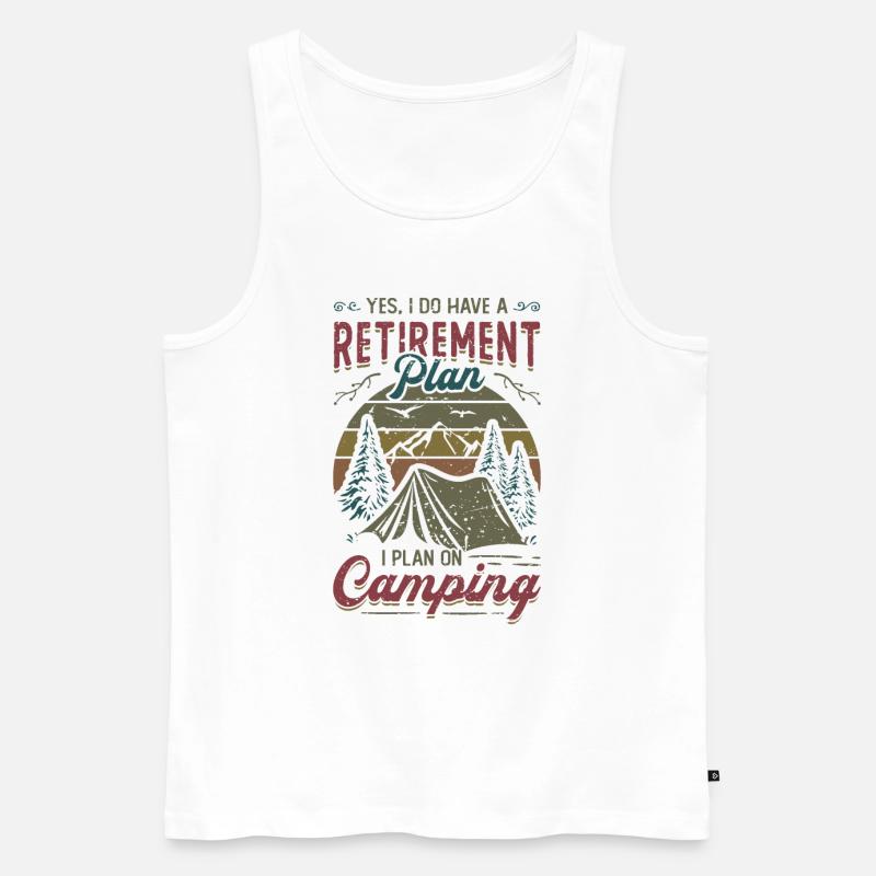 Ruhestandsplan Camping, Ruhestandscamper. - Männer Premium Bio Tank Top - Weiß