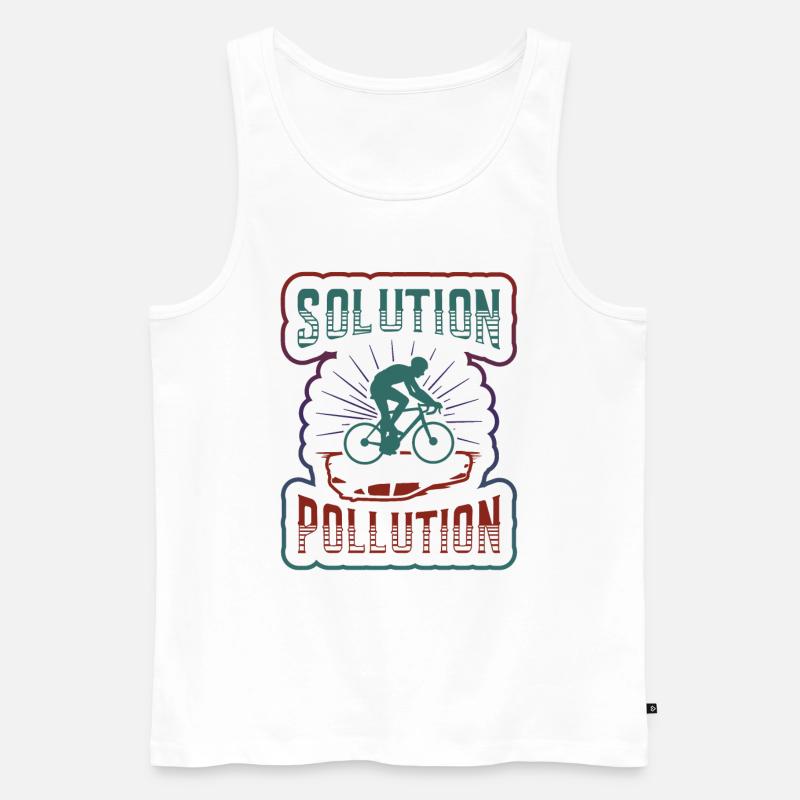 Polution Solution Umweltschutz Radfahren. - Männer Premium Bio Tank Top - Weiß