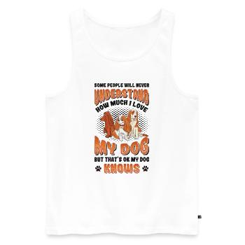 J’adore mon chien, Cocker Spaniel. - Débardeur bio Premium Homme - blanc - Devant - AI Model Male 178 light (178cm)