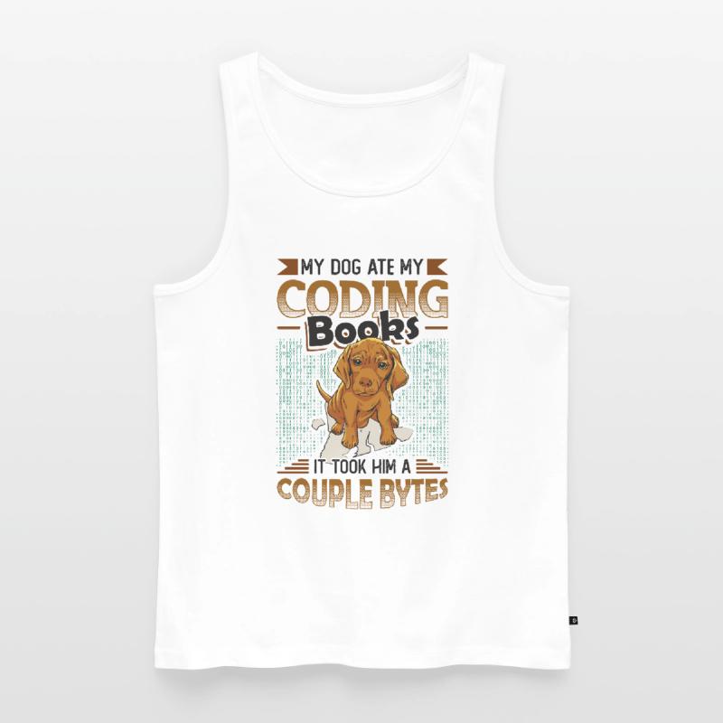 Hund Bytes Code Computer Witz Programmierung Männer Premium Bio Tank Top
