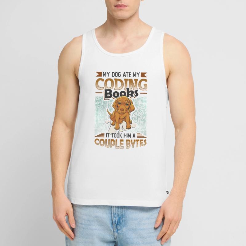 Hund Bytes Code Computer Witz Programmierung Männer Premium Bio Tank Top