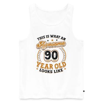 Voilà à quoi ressemble une grande personne de 90 ans. - Débardeur bio Premium Homme - blanc - Devant - Michal (187cm)