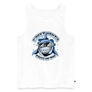 Je veux juste un morceau de toi, requin - Débardeur bio Premium Homme - blanc - Devant - AI Model Male 178 light (178cm)