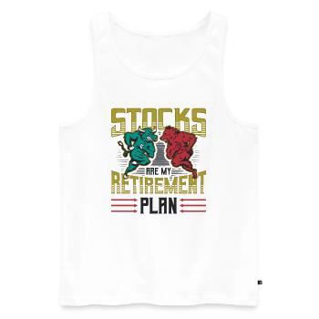 Aktien Sind Mein Ruhestandsplan - Männer Premium Bio Tank Top - Weiß - Vorne - AI Model Male 178 light (178cm)