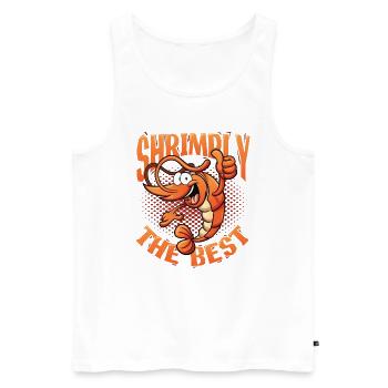 Shrimply Les meilleures crevettes de fruits de mer - Débardeur bio Premium Homme - blanc - Devant - Michal (187cm)