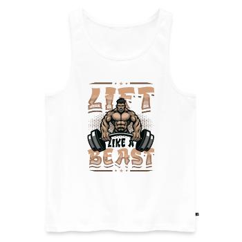 Lifting Like a Beast Weightlifting Bodybuilder - Men's Premium Organic Tank Top - white - Front - Michal (187cm)