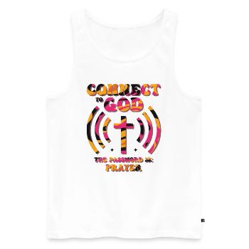 Verbunden Mit Gott, Passwort, Gebet. - Männer Premium Bio Tank Top - Weiß - Vorne - Michal (187cm)