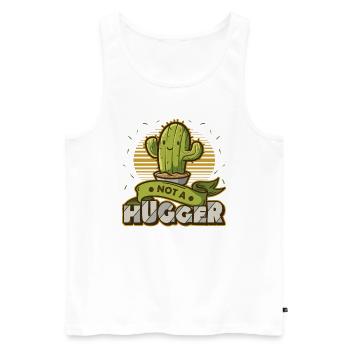 Pas de cactus câlins - Débardeur bio Premium Homme - blanc - Devant - AI Model Male 178 light (178cm)