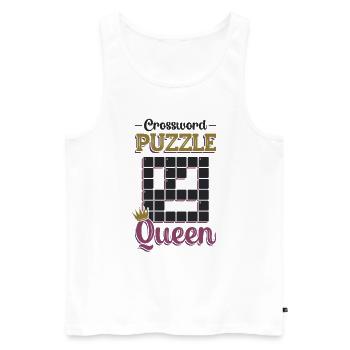 Crossword Puzzle Queen Crossword Puzzle Puzzle - Men's Premium Organic Tank Top - white - Front - AI Model Male 178 light (178cm)