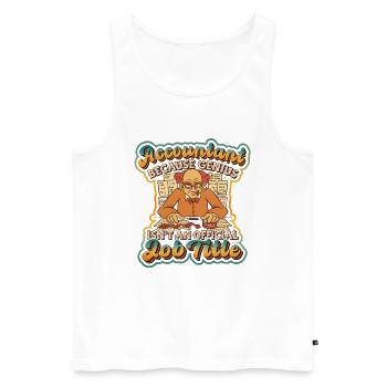 Accountant genius is not an official - Men's Premium Organic Tank Top - white - Front - Michal (187cm)