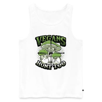 Veganer Jagen Zu Pilzjagd - Männer Premium Bio Tank Top - Weiß - Vorne - Michal (187cm)