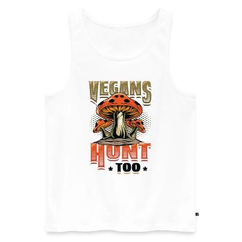 Veganer Jagen Zu Pilzjagd - Männer Premium Bio Tank Top - Weiß - Vorne - Michal (187cm)