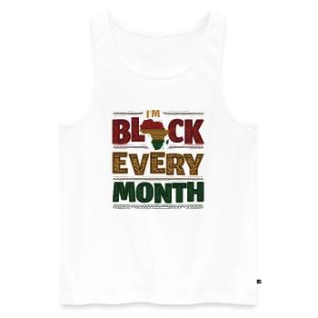 I'm Black Every Month Black History - Men's Premium Organic Tank Top - white - Front - AI Model Male 178 light (178cm)