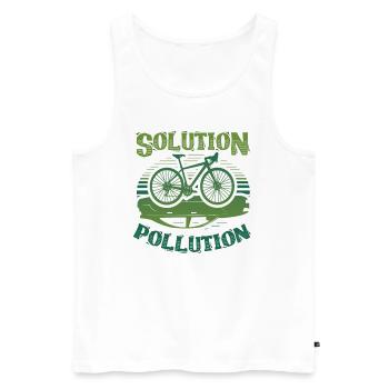 Polution Solution Umweltschutz Radfahren - Männer Premium Bio Tank Top - Weiß - Vorne - AI Model Male 178 light (178cm)