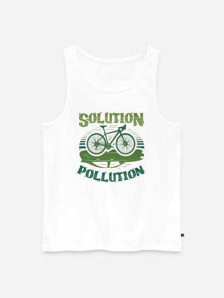Polution Solution Umweltschutz Radfahren - Männer Premium Bio Tank Top - Weiß