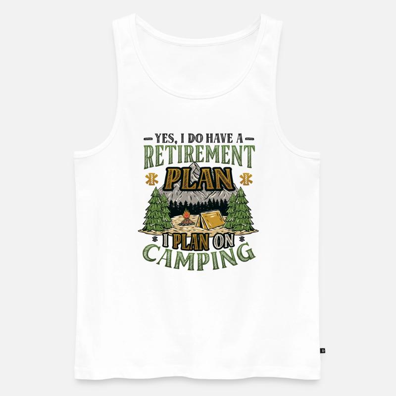 Ruhestandsplan Camping, Ruhestandscamper - Männer Premium Bio Tank Top - Weiß