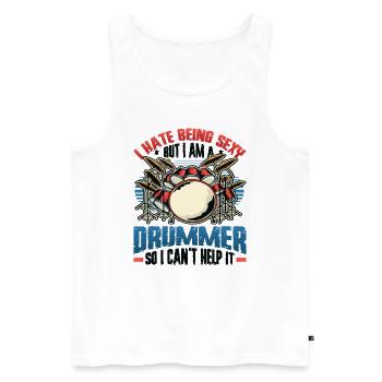 Ich Hasse Es, Sexy Zu Sein - Männer Premium Bio Tank Top - Weiß - Vorne - Michal (187cm)