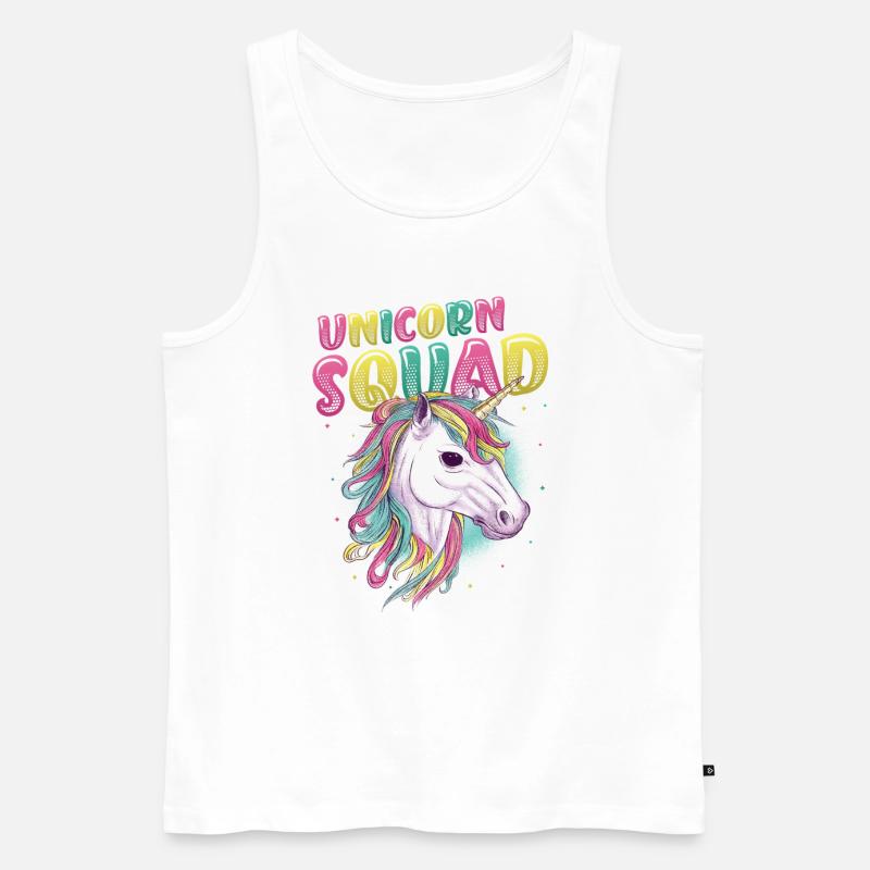 Einhorn, Kader, Mädchen - Männer Premium Bio Tank Top - Weiß