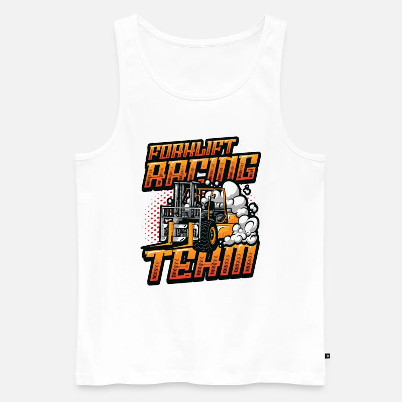 Gabelstapler-Rennteam - Männer Premium Bio Tank Top - Weiß