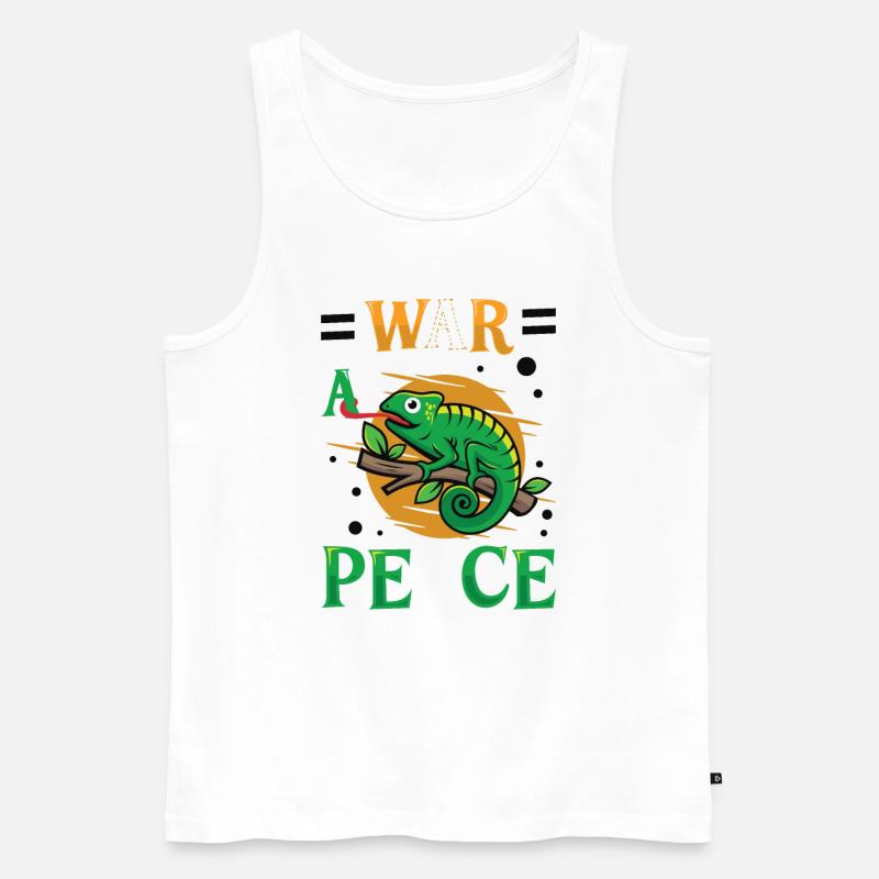 Friedens-Cameleon, Friedensbewegung - Männer Premium Bio Tank Top - Weiß
