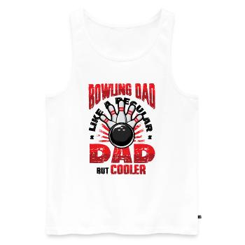 Bowling Dad, Wie Ein Normaler Dad, Aber Cooler - Männer Premium Bio Tank Top - Weiß - Vorne - AI Model Male 178 light (178cm)