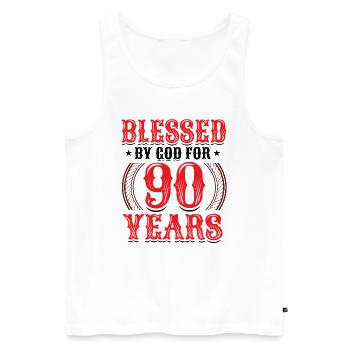 Religious by God for 90 years - Men's Premium Organic Tank Top - white - Front - Michal (187cm)