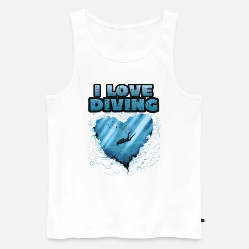 Ich Liebe Tauchen, Gerätetauchen - Männer Premium Bio Tank Top - Weiß