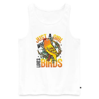 Girls Bird Lover - Just a girl who likes birds - Men's Premium Organic Tank Top - white - Front - Michal (187cm)