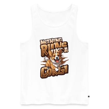 Nothing runs like a corgi - Men's Premium Organic Tank Top - white - Front - Michal (187cm)