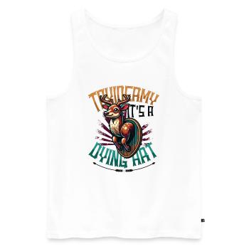 Taxidermy It's A Dying Art Hirschmotiv - Männer Premium Bio Tank Top - Weiß - Vorne - Michal (187cm)