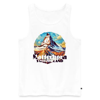 Matterhorn Zermatt Randonnée Ski Souvenir - Débardeur bio Premium Homme - blanc - Devant - Michal (187cm)