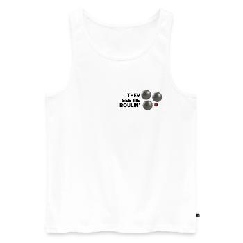 Lustige Boule Sprüche Bocciaspieler Petanque - Männer Premium Bio Tank Top - Weiß - Vorne - AI Model Male 178 light (178cm)