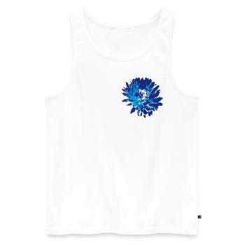 Dahlia - flowering - Men's Premium Organic Tank Top - white - Front - AI Model Male 178 light (178cm)