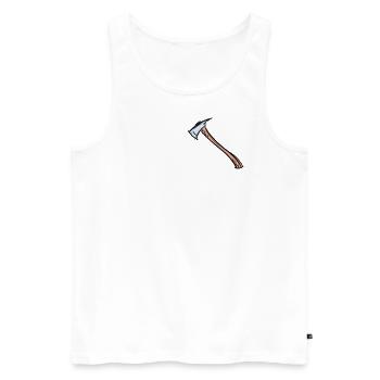 Dessin de hache / hache de pompier. Pompier. - Débardeur bio Premium Homme - blanc - Devant - Michal (187cm)