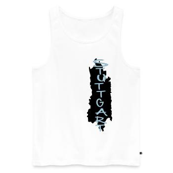Stuttgart - Men's Premium Organic Tank Top - white - Front - AI Model Male 178 light (178cm)