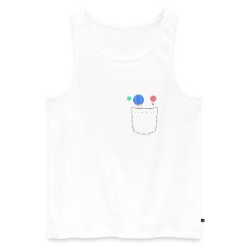 Poche poitrine avec des montgolfières - Débardeur bio Premium Homme - blanc - Devant - Michal (187cm)