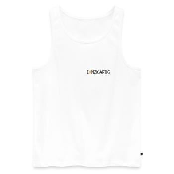 Unique - Men's Premium Organic Tank Top - white - Front - AI Model Male 178 light (178cm)