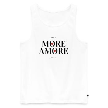 Plus d’Amore - Plus d’amour et moins de haine - Débardeur bio Premium Homme - blanc - Devant - AI Model Male 178 light (178cm)