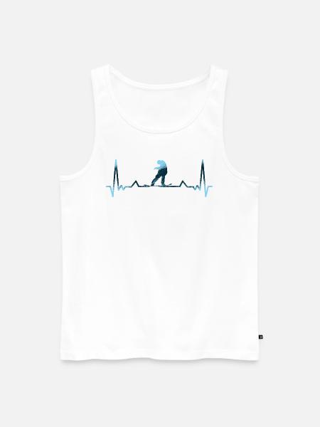 Herzschlag Snowboard Board - Männer Premium Bio Tank Top - Weiß