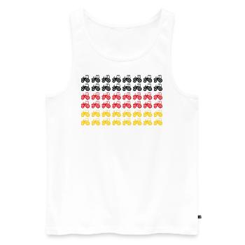 Traktor Deutscher Flagge Bauer - Männer Premium Bio Tank Top - Weiß - Vorne - Michal (187cm)