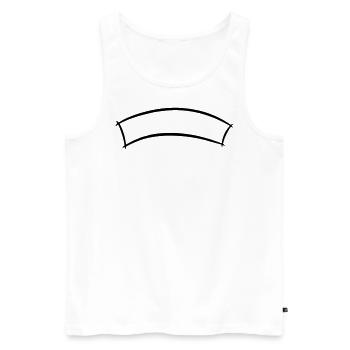 Bannière décorative, Titre/En-tête du cadre de texte - Débardeur bio Premium Homme - blanc - Devant - AI Model Male 178 light (178cm)