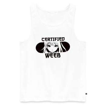 Certifié Weeb Funny Anime Girl Fans Lover - Débardeur bio Premium Homme - blanc - Devant - Michal (187cm)
