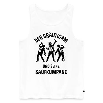 Der Bräutigam Und Seine Saufkumpane (JGA Bier / B) - Männer Premium Bio Tank Top - Weiß - Vorne - Michal (187cm)
