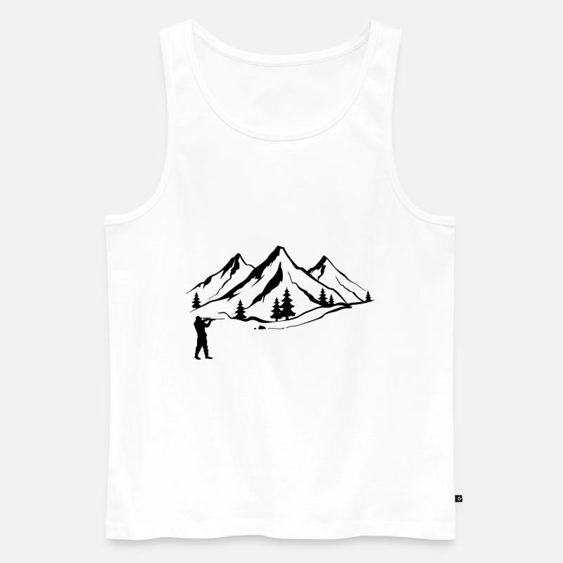 Berg 1 und Jagd - (2) - Männer Premium Bio Tank Top - Weiß
