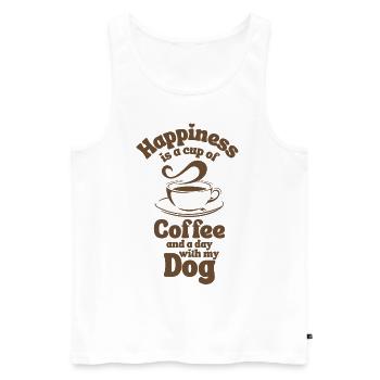 Amateur de café pour chiens - Débardeur bio Premium Homme - blanc - Devant - Michal (187cm)