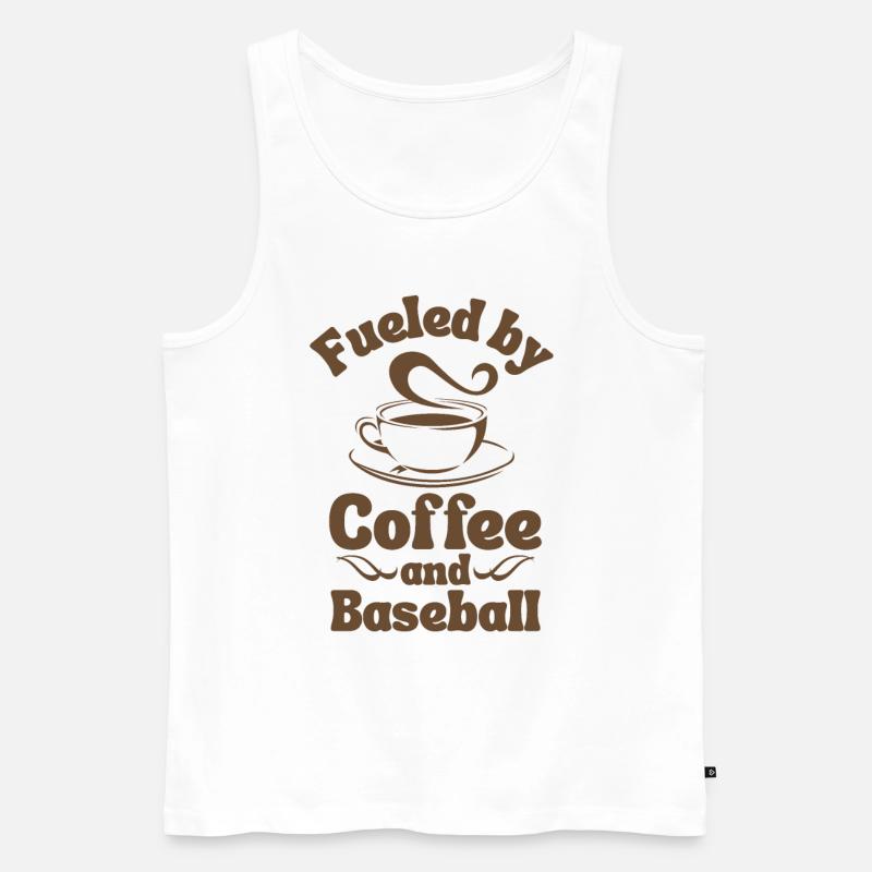 Kaffee Baseball-Liebhaber - Männer Premium Bio Tank Top - Weiß